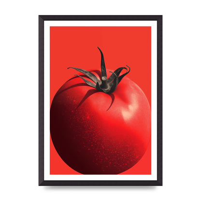 Juicy Textured Red Tomato Risograph