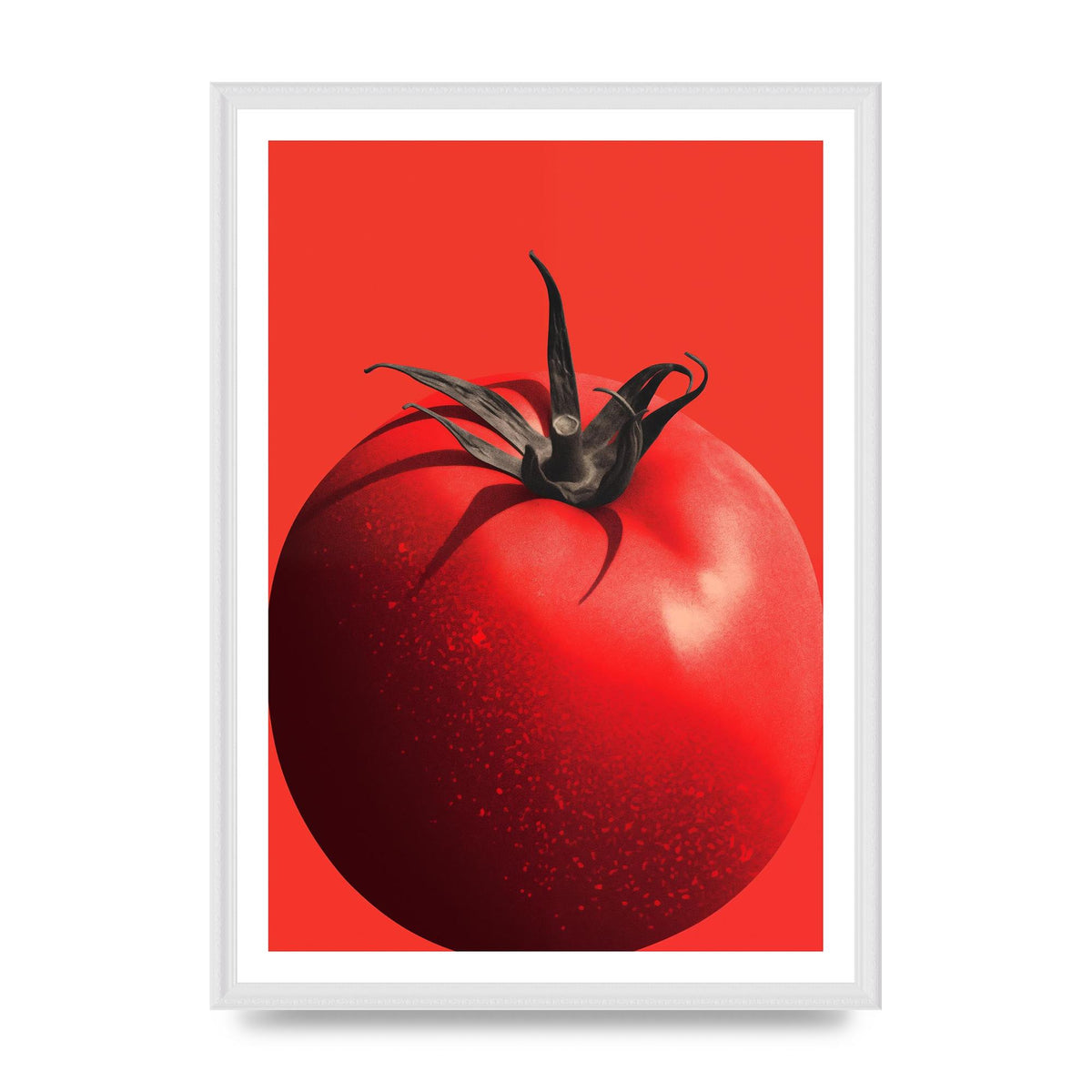 Juicy Textured Red Tomato Risograph