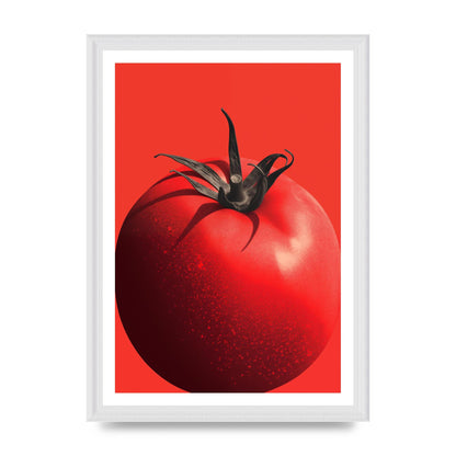 Juicy Textured Red Tomato Risograph