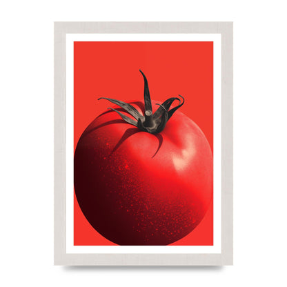 Juicy Textured Red Tomato Risograph