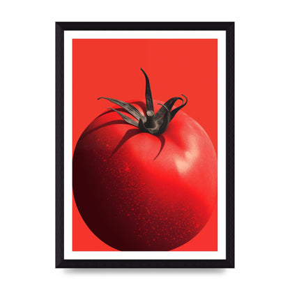Juicy Textured Red Tomato Risograph