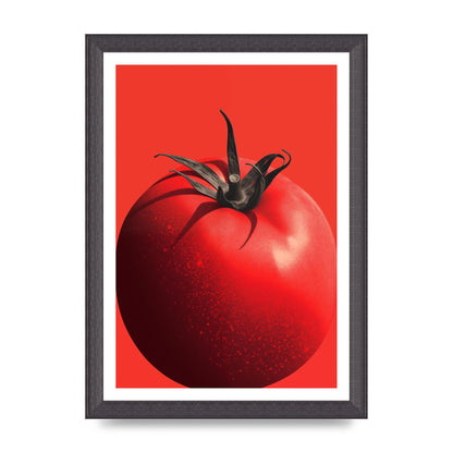 Juicy Textured Red Tomato Risograph