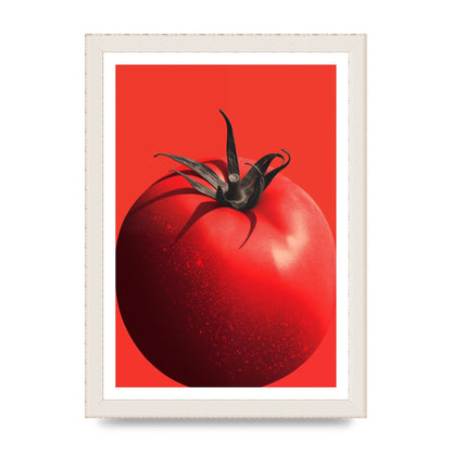 Juicy Textured Red Tomato Risograph