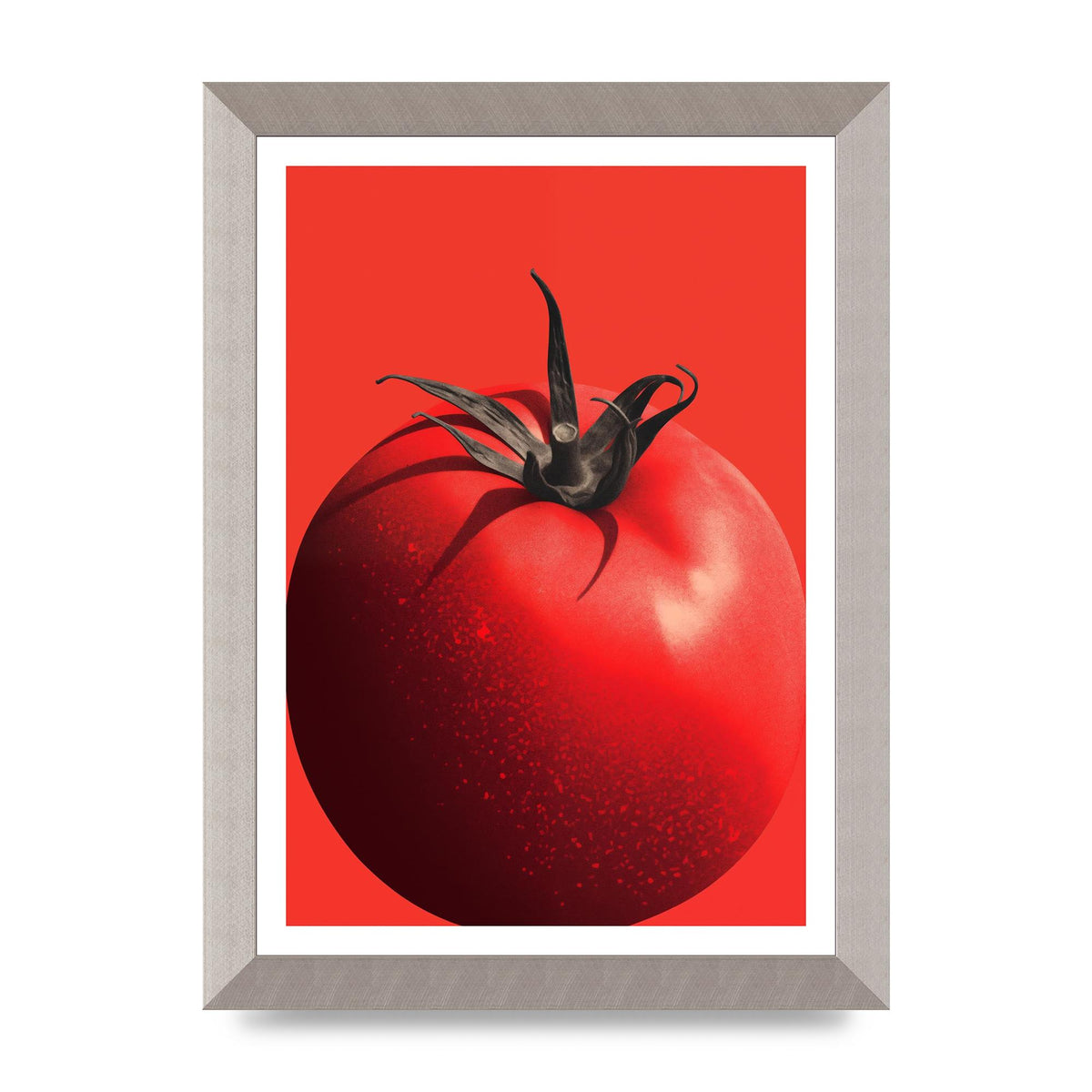Juicy Textured Red Tomato Risograph
