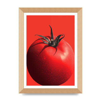 Juicy Textured Red Tomato Risograph