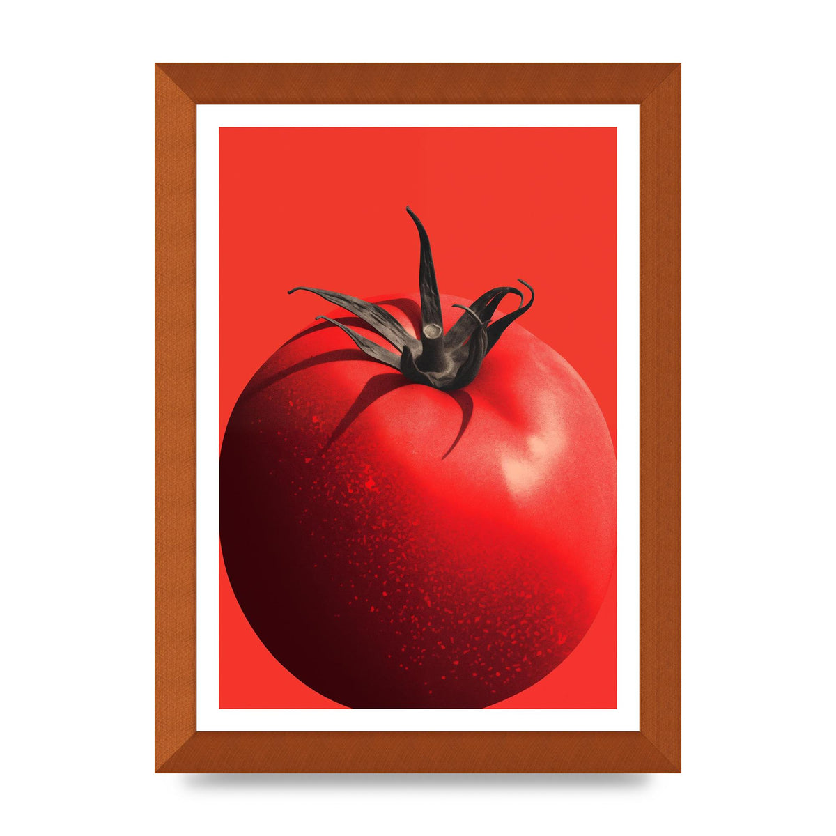 Juicy Textured Red Tomato Risograph