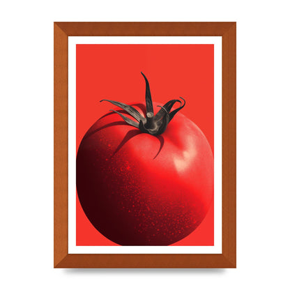 Juicy Textured Red Tomato Risograph