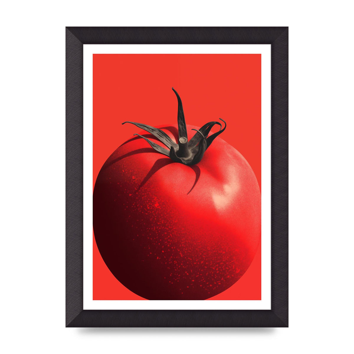 Juicy Textured Red Tomato Risograph