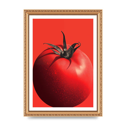Juicy Textured Red Tomato Risograph