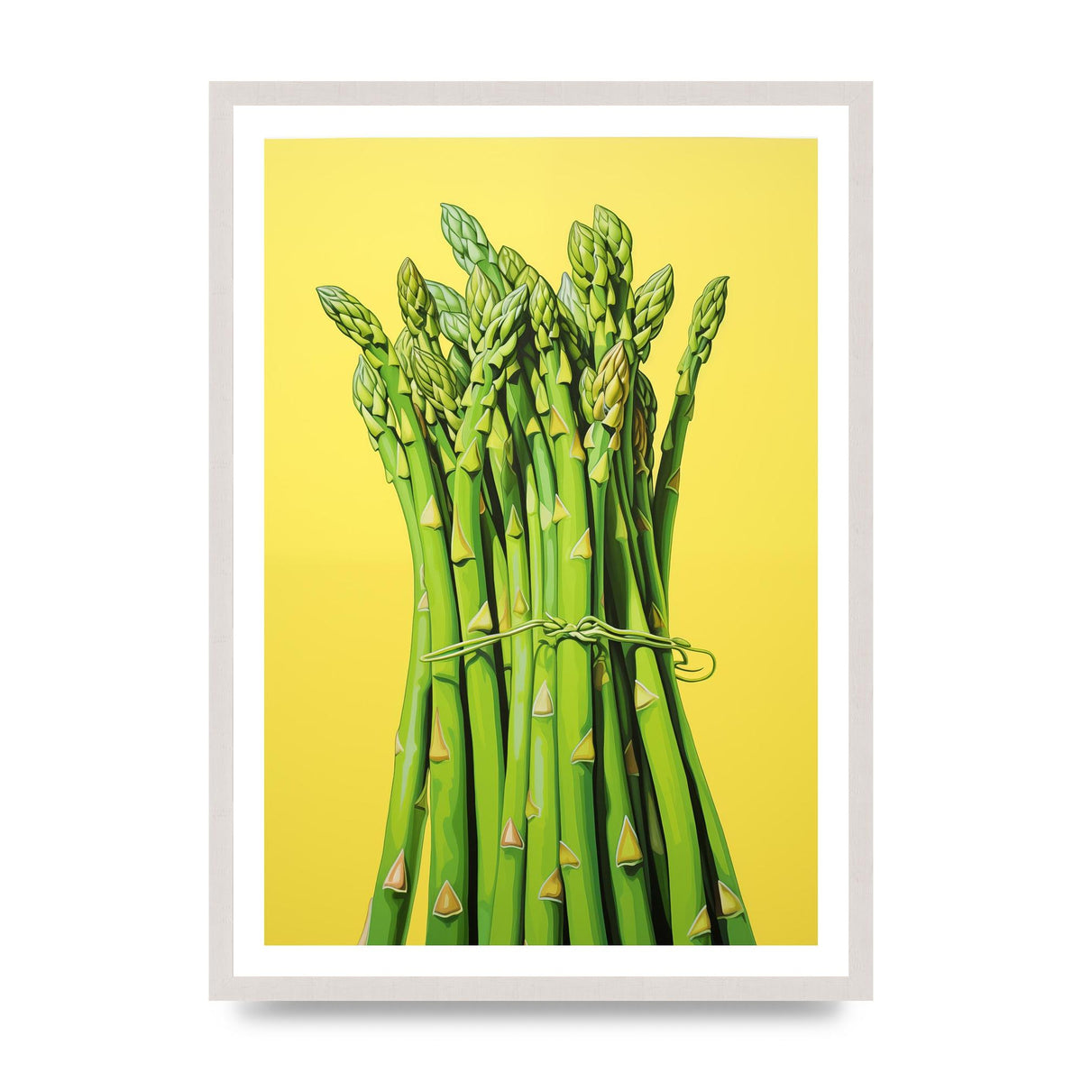 Vibrant Asparagus Bunch Risograph
