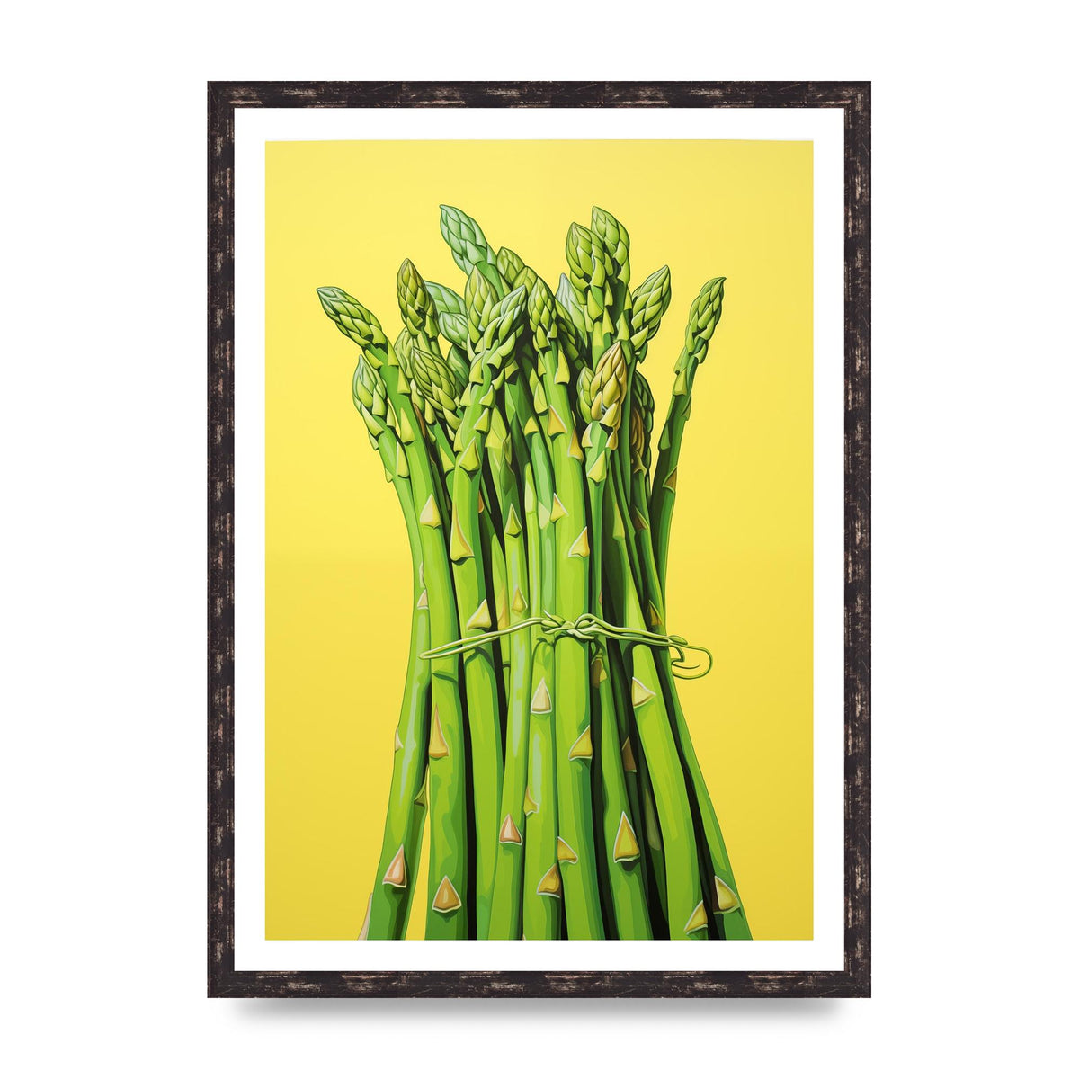 Vibrant Asparagus Bunch Risograph