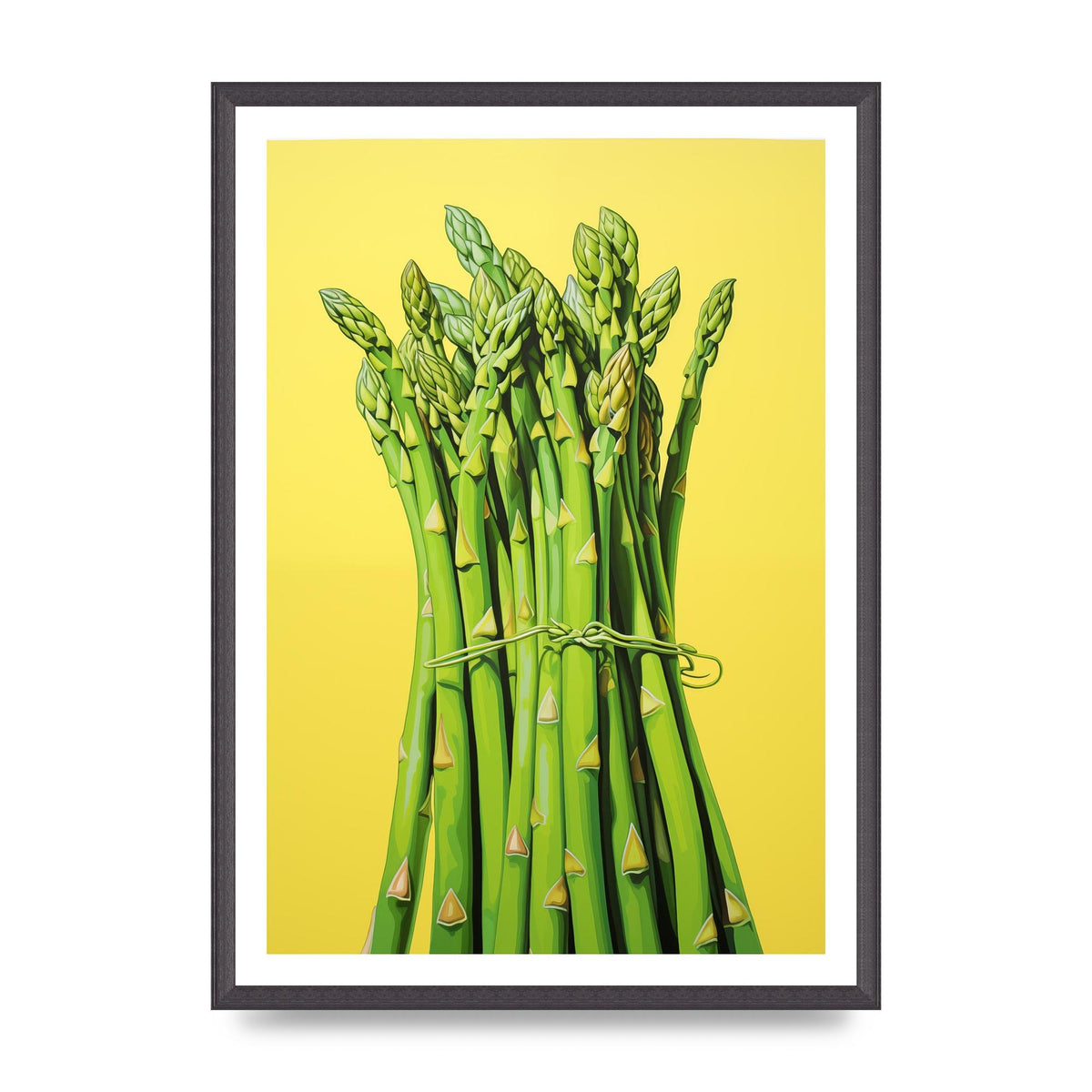 Vibrant Asparagus Bunch Risograph