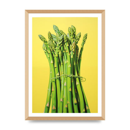 Vibrant Asparagus Bunch Risograph