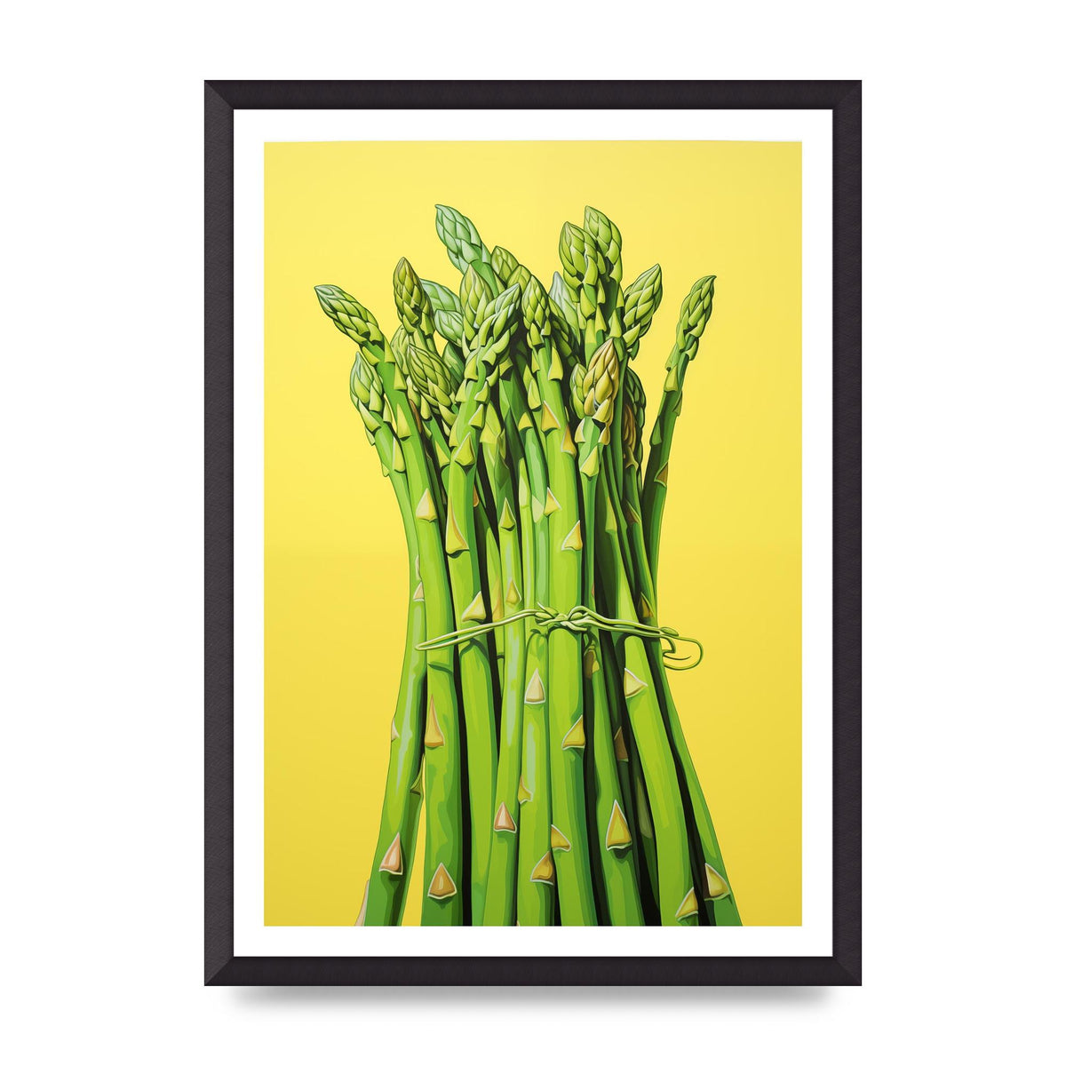 Vibrant Asparagus Bunch Risograph