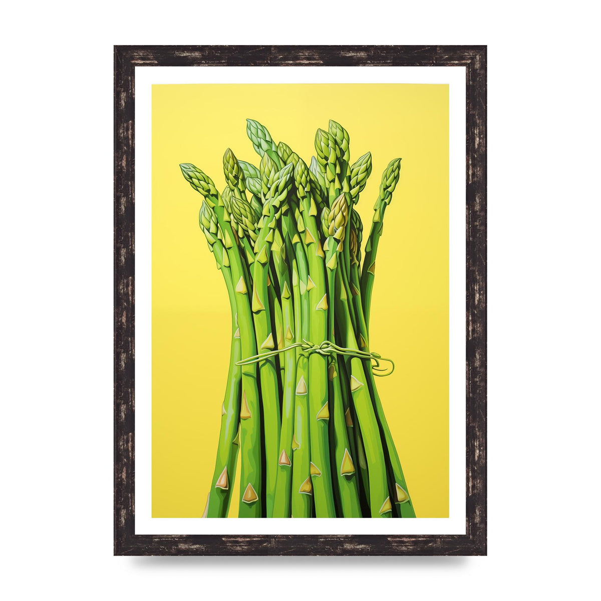 Vibrant Asparagus Bunch Risograph