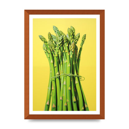 Vibrant Asparagus Bunch Risograph