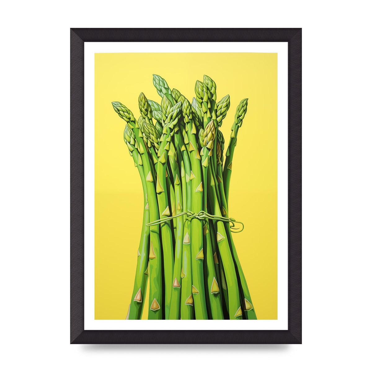 Vibrant Asparagus Bunch Risograph