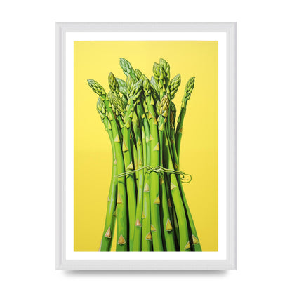 Vibrant Asparagus Bunch Risograph