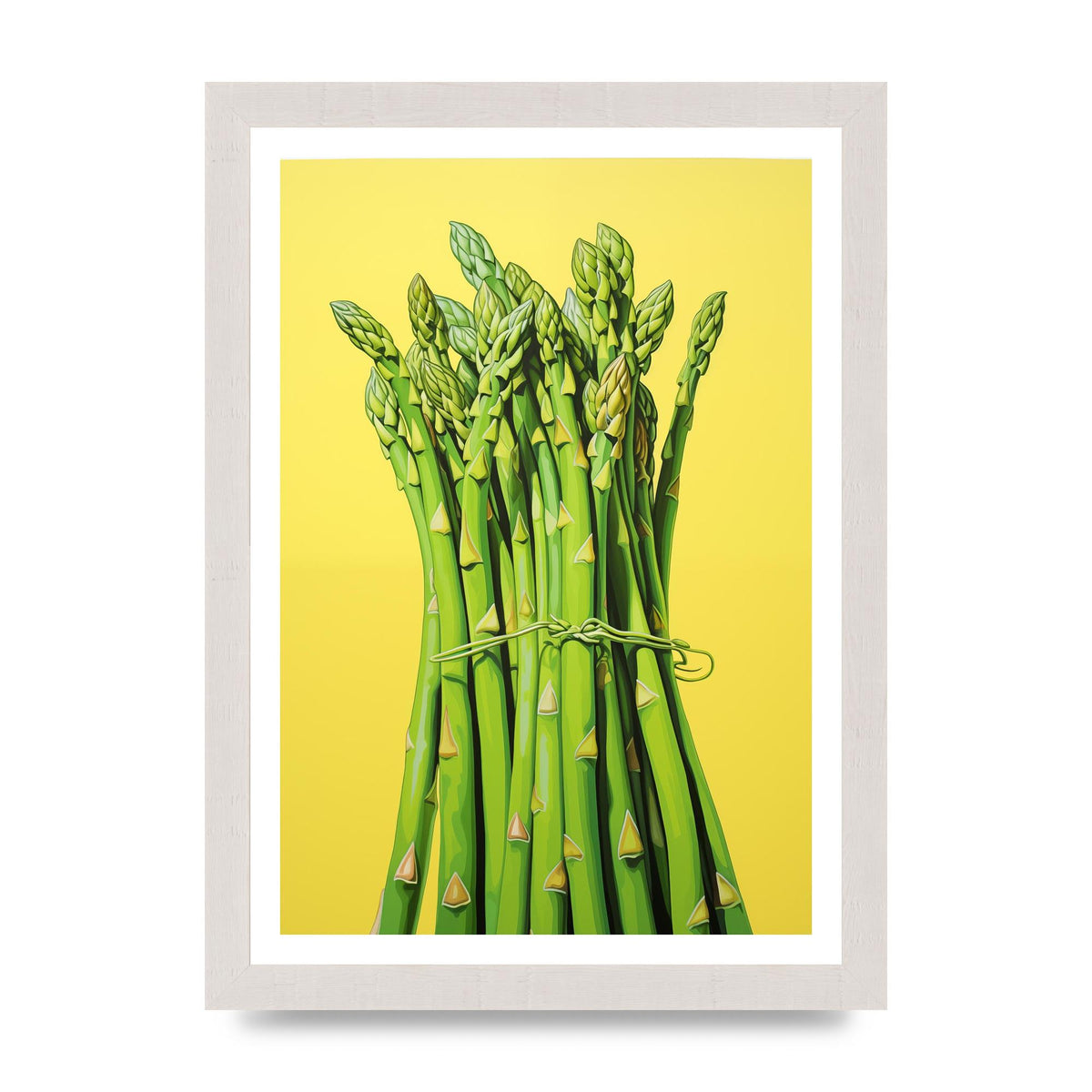 Vibrant Asparagus Bunch Risograph