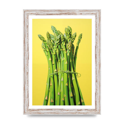 Vibrant Asparagus Bunch Risograph