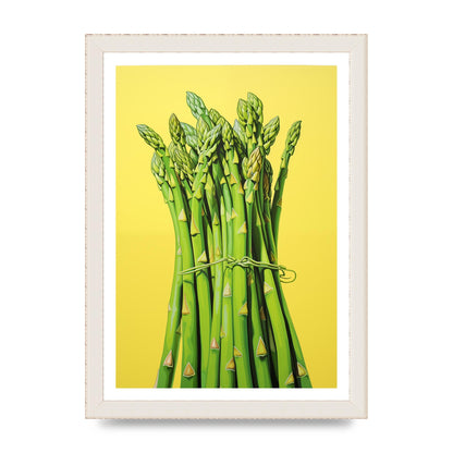 Vibrant Asparagus Bunch Risograph