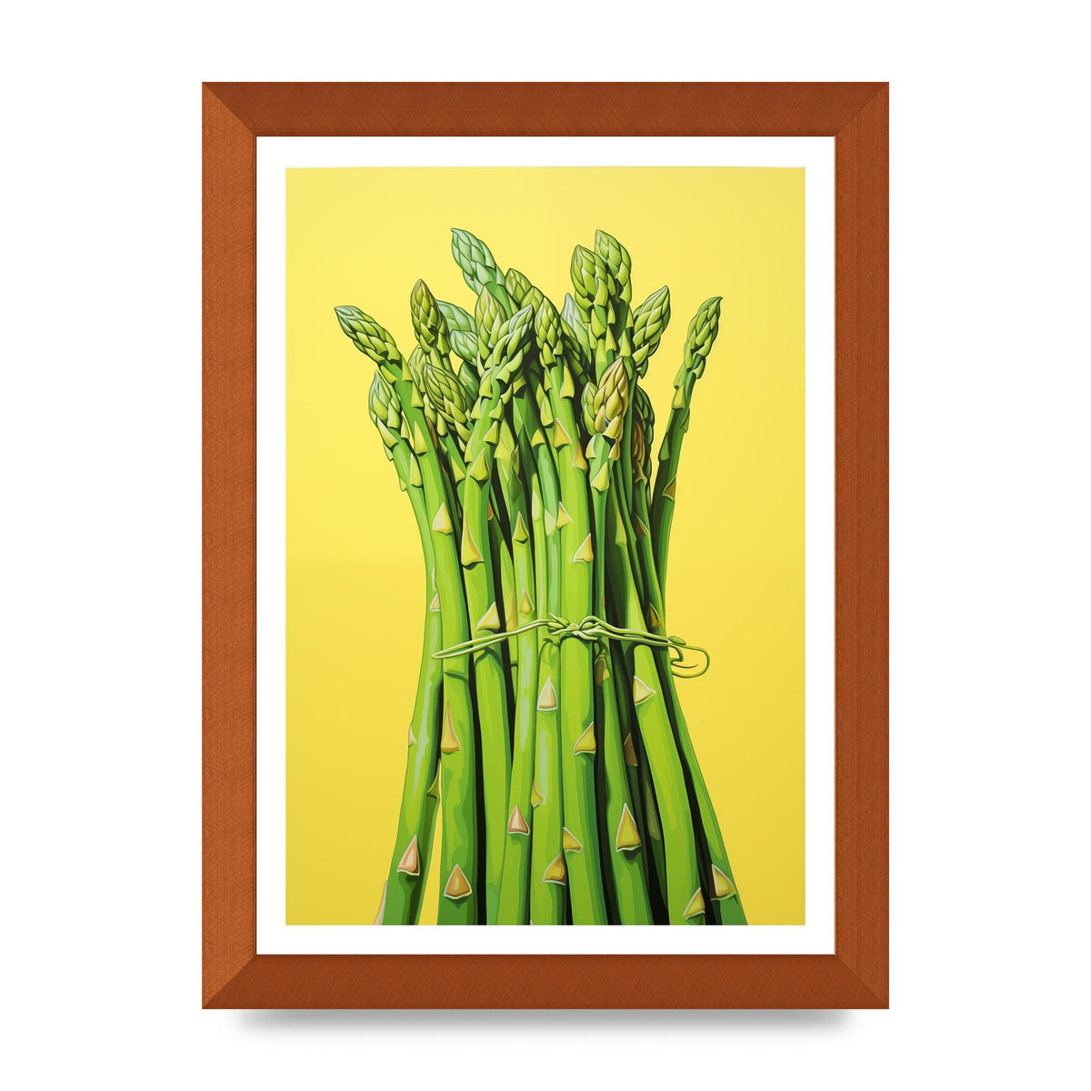 Vibrant Asparagus Bunch Risograph