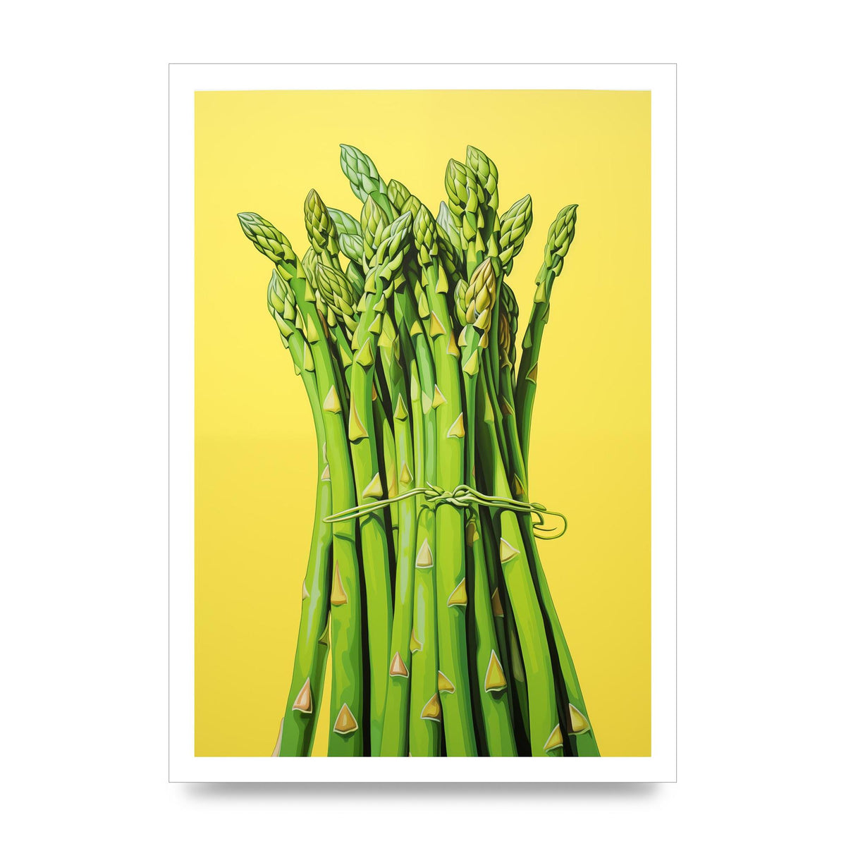 Vibrant Asparagus Bunch Risograph