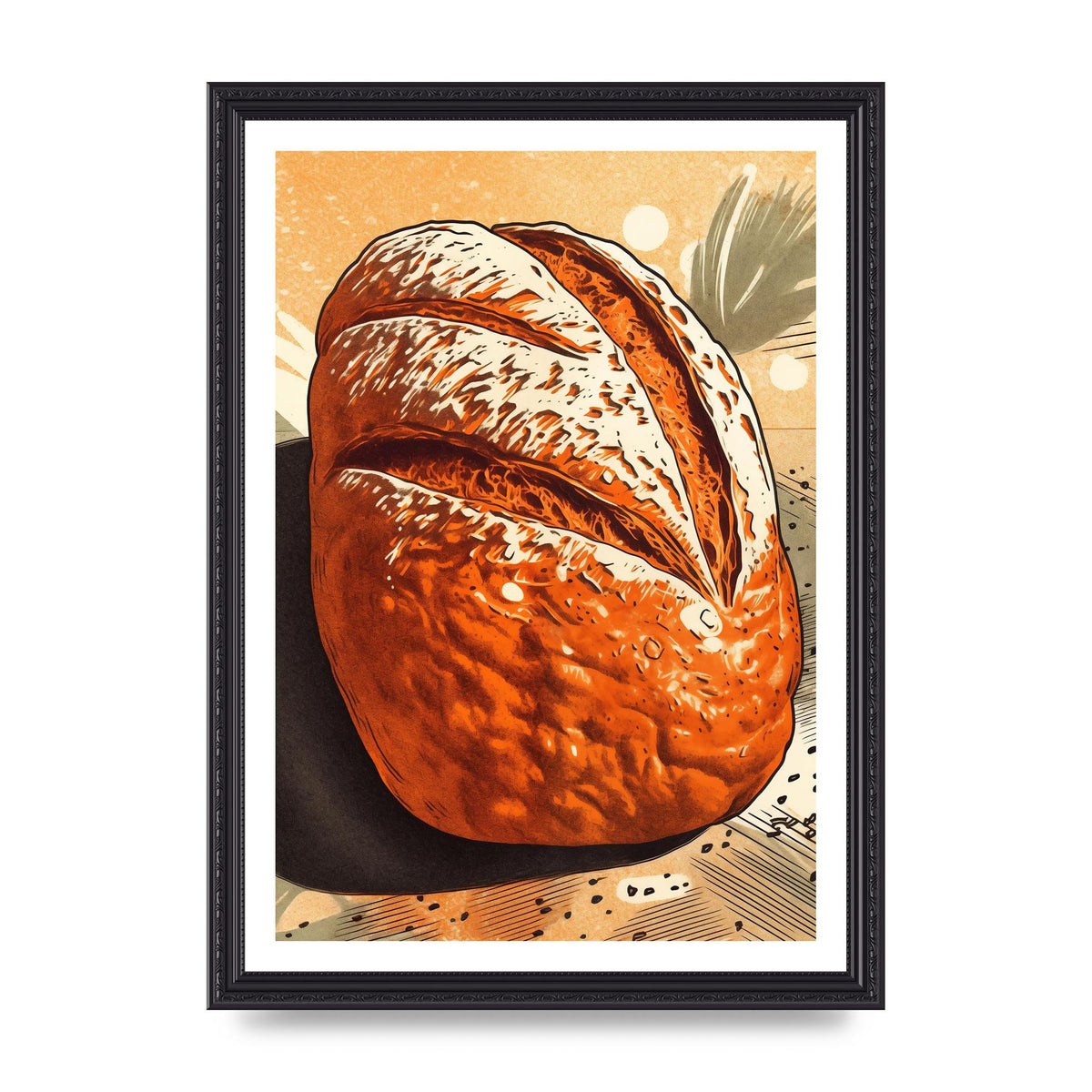 Textured British Bread in Risograph