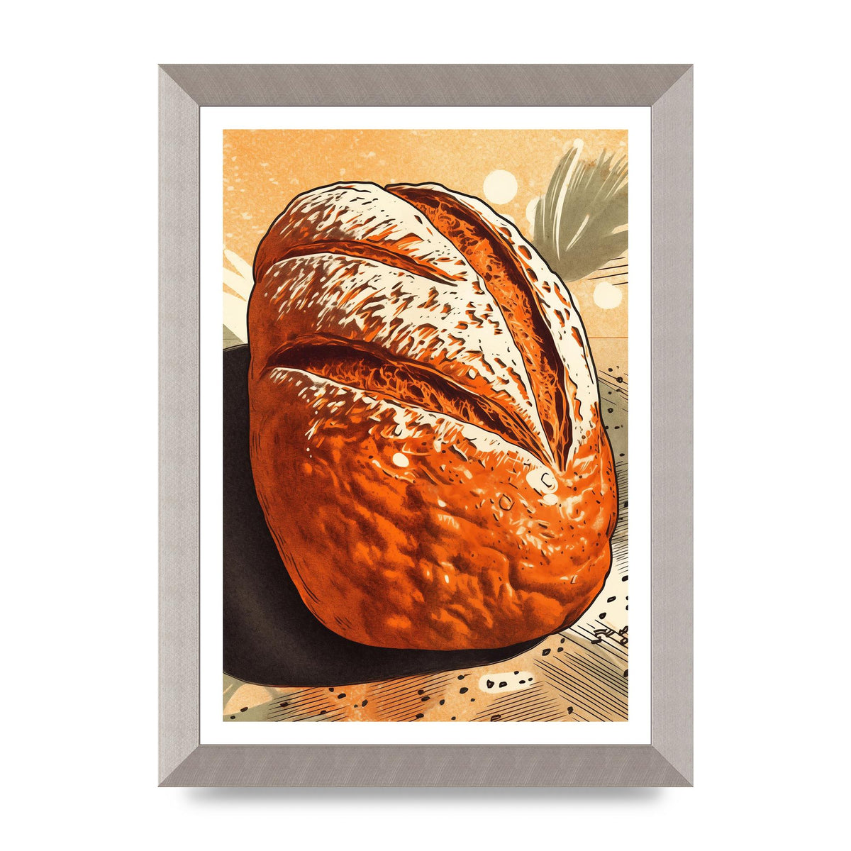 Textured British Bread in Risograph