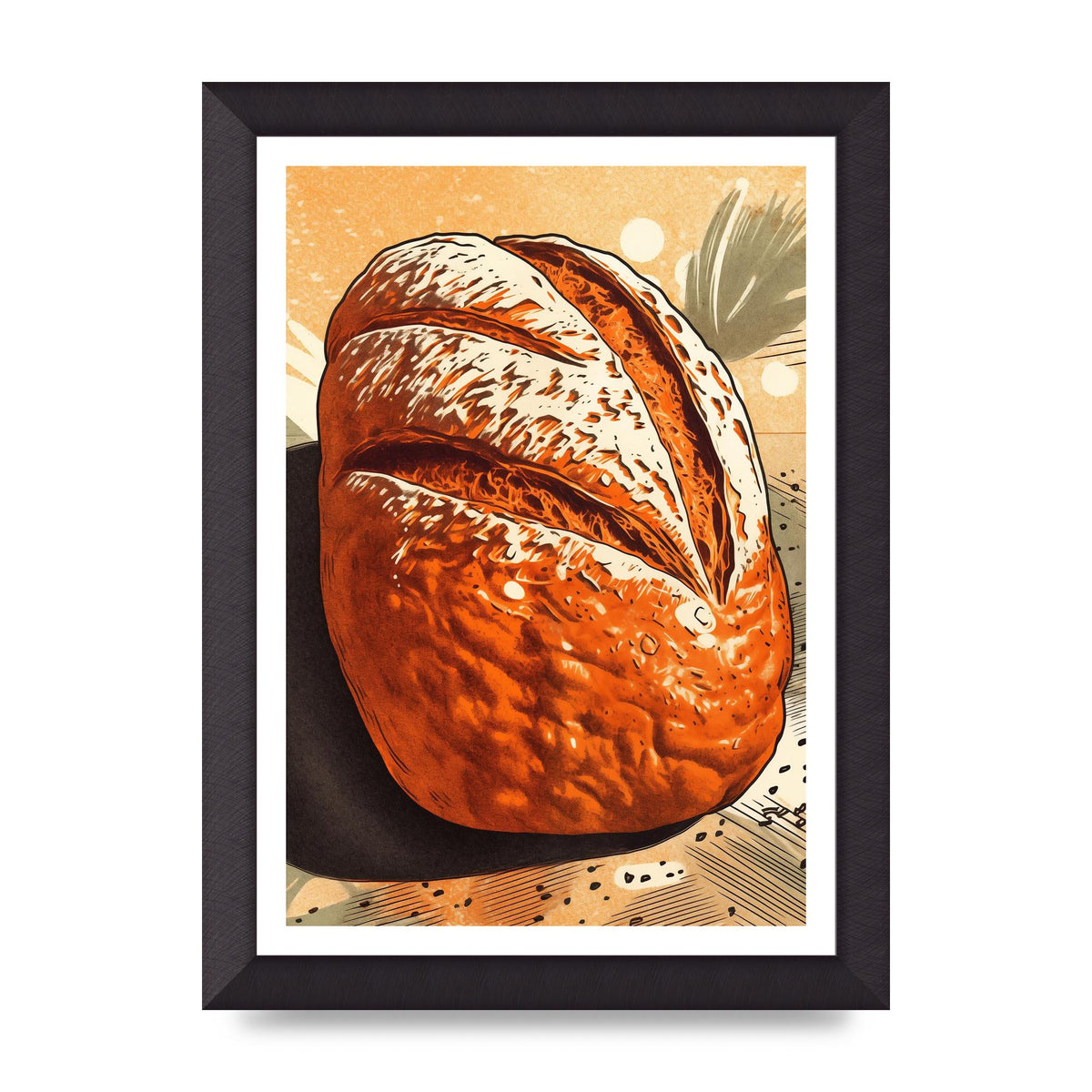 Textured British Bread in Risograph