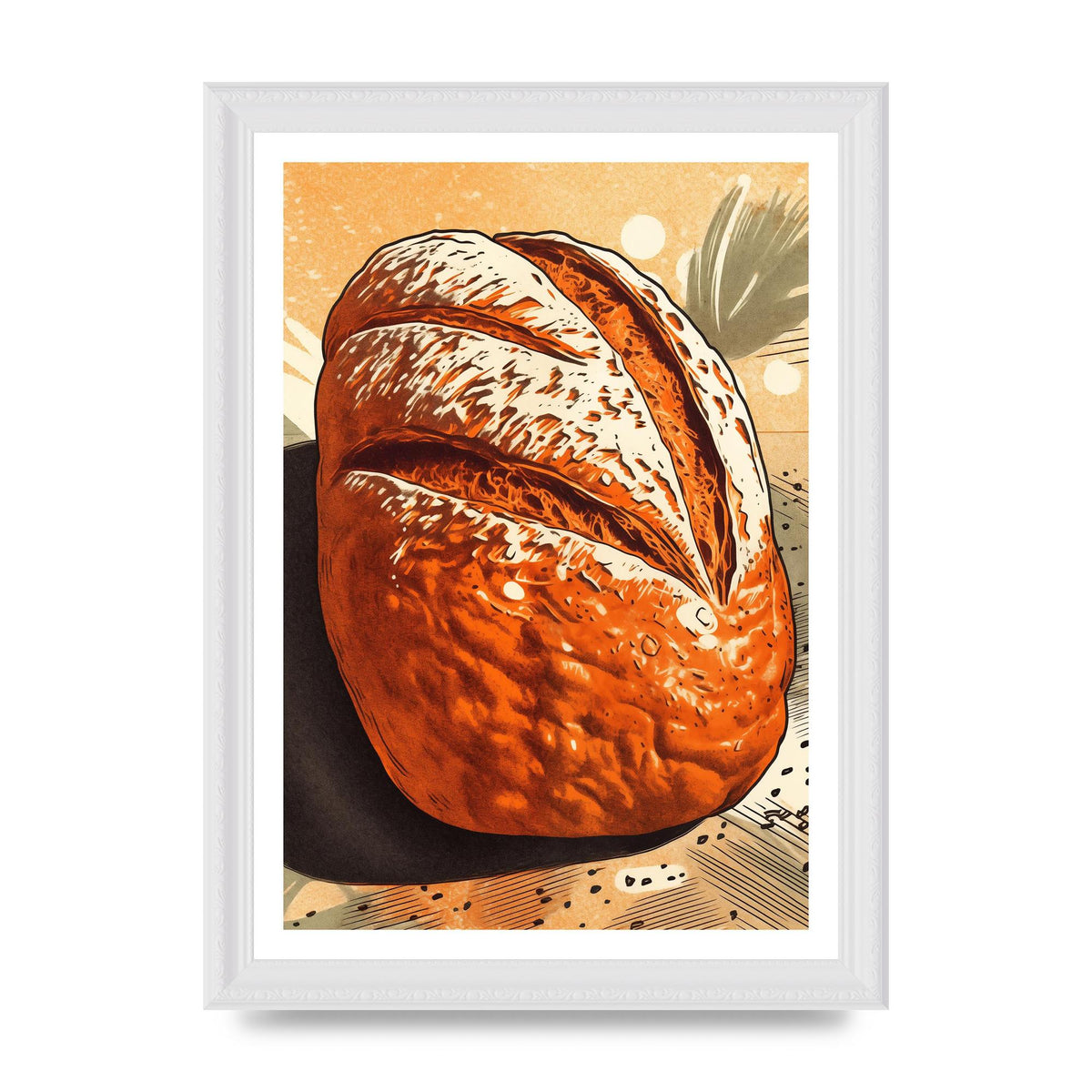 Textured British Bread in Risograph
