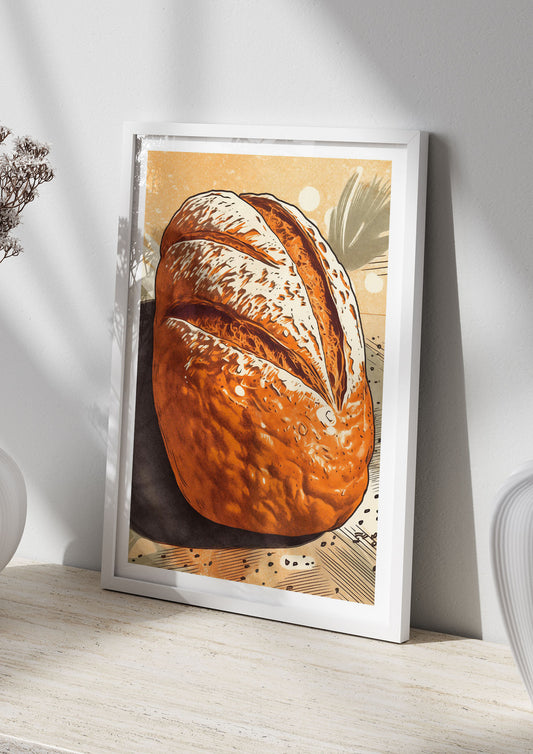 Textured British Bread in Risograph