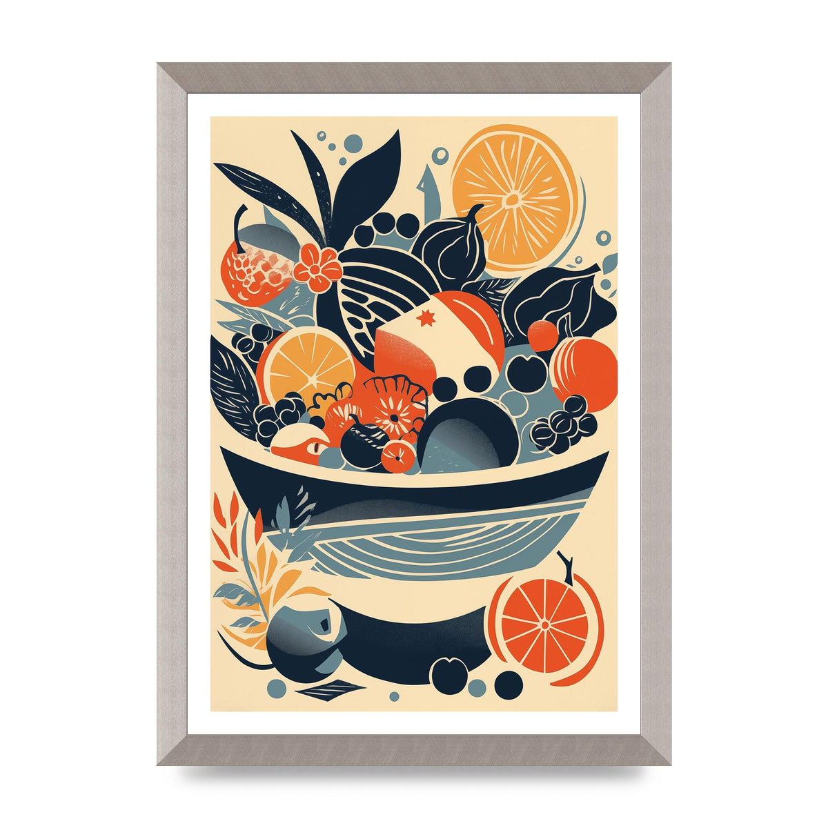 Contemporary Fruit Bowl Risograph