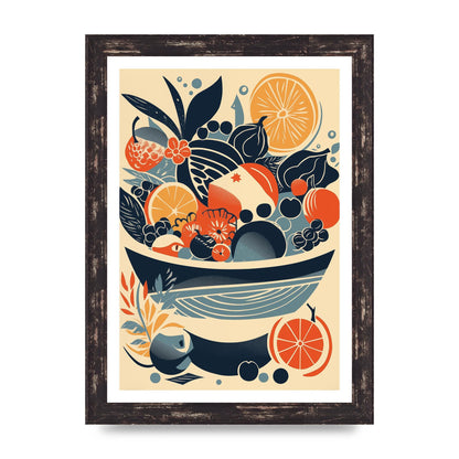 Contemporary Fruit Bowl Risograph