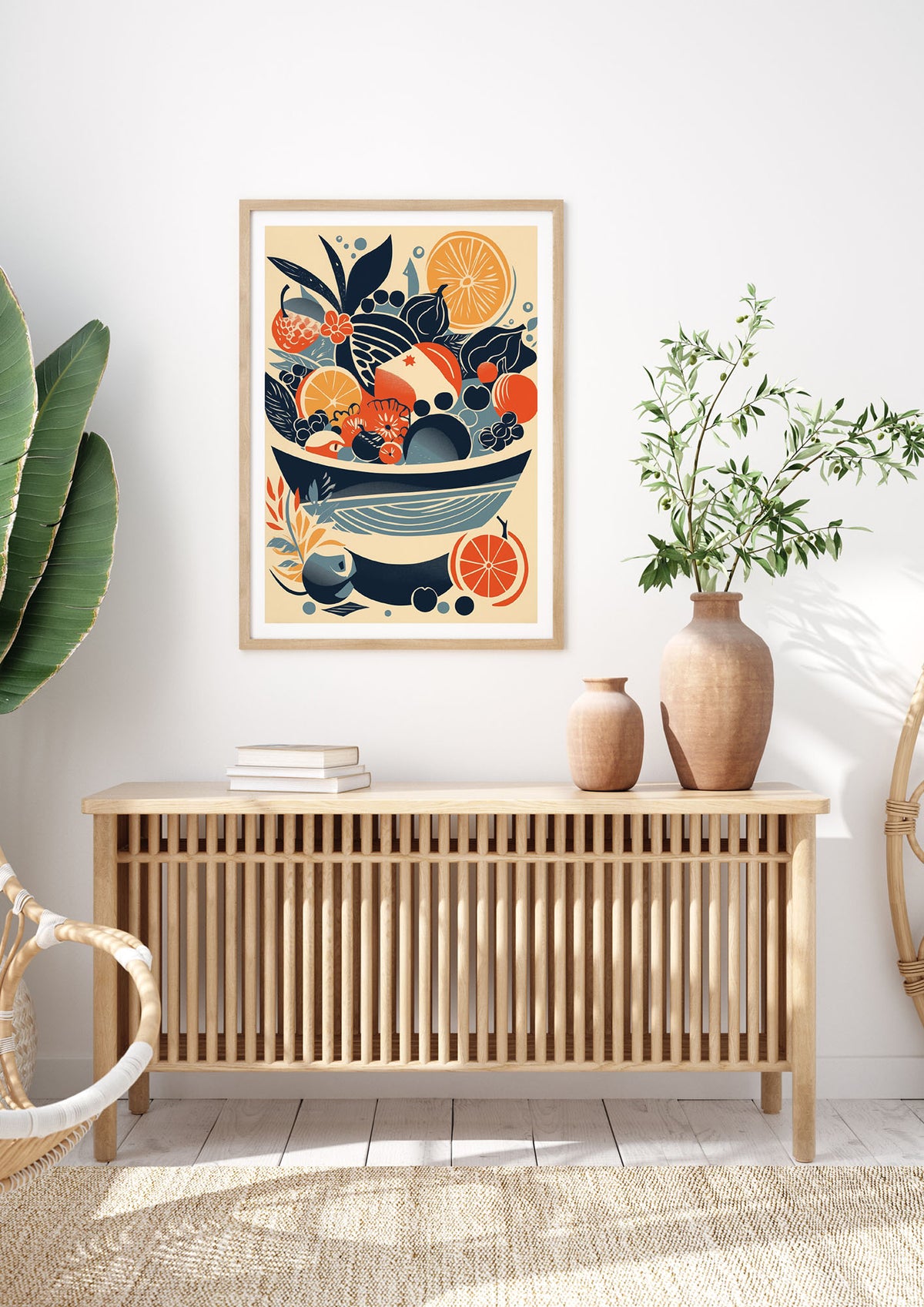 Contemporary Fruit Bowl Risograph