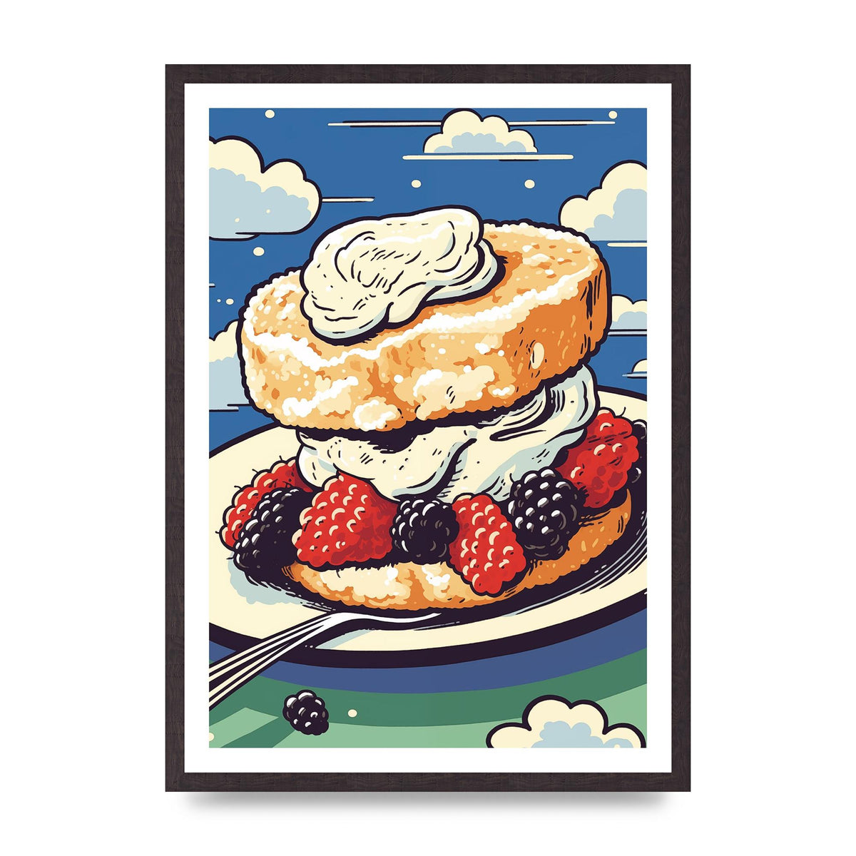 British Scone with Clotted Cream Art