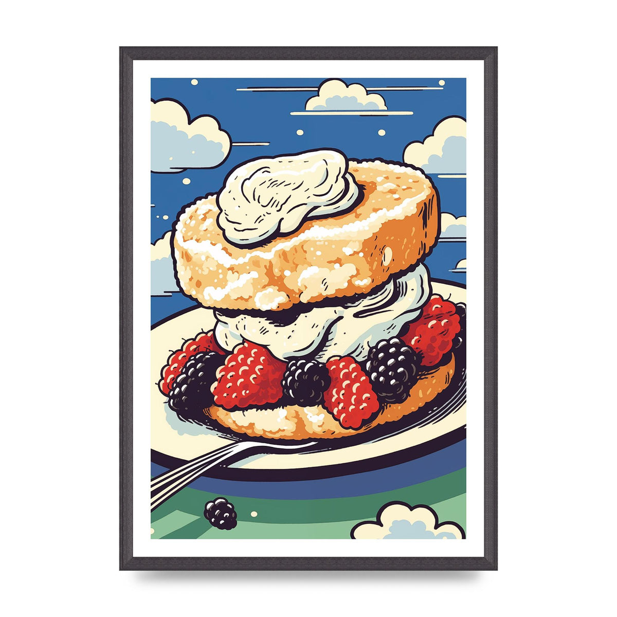 British Scone with Clotted Cream Art