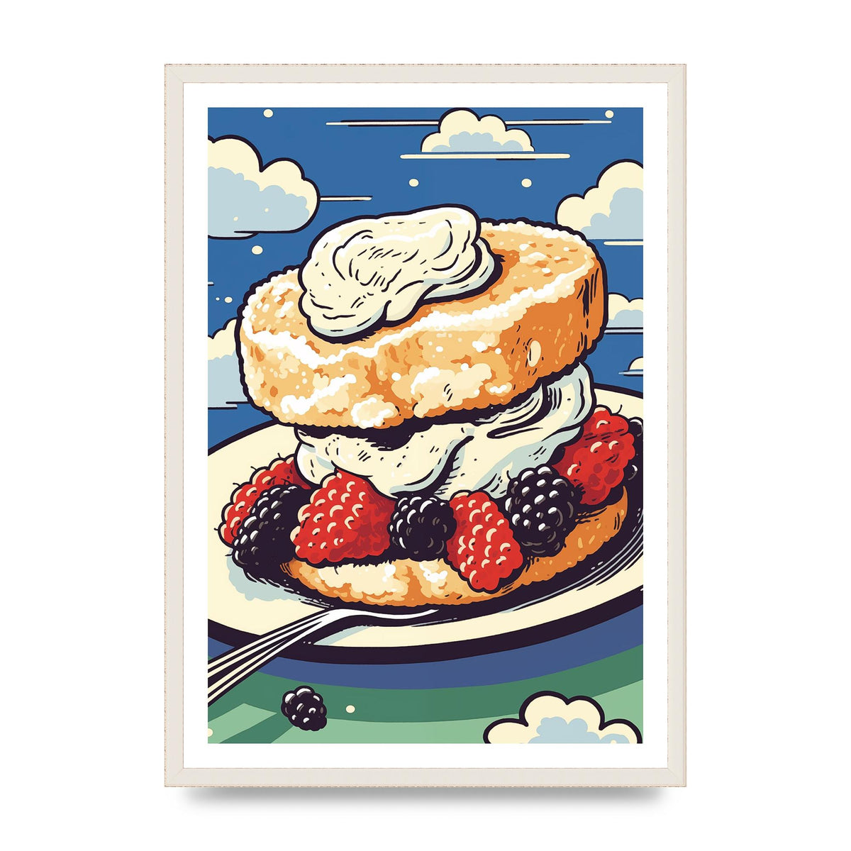 British Scone with Clotted Cream Art