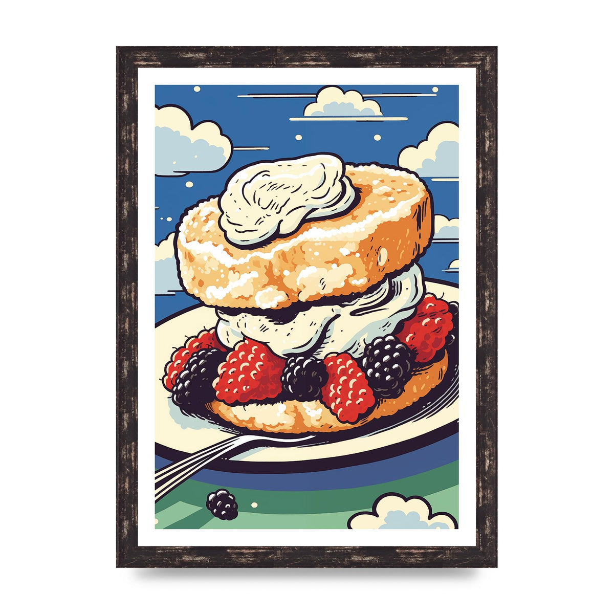 British Scone with Clotted Cream Art