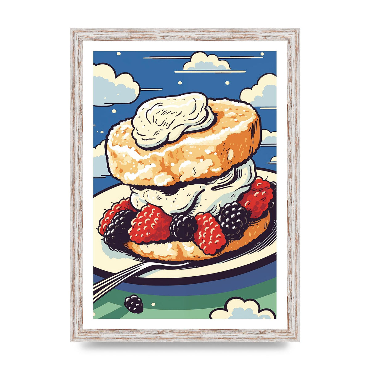 British Scone with Clotted Cream Art