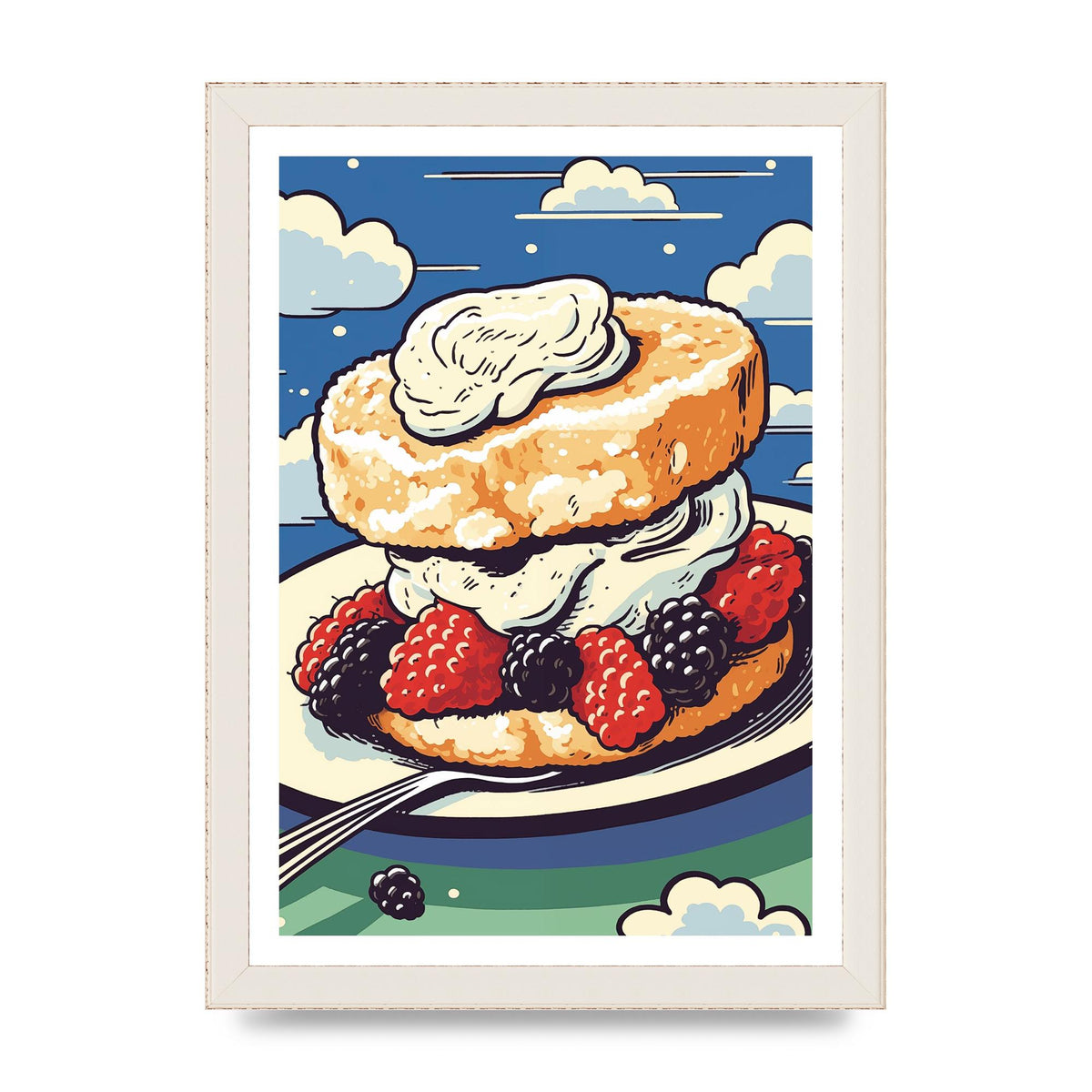 British Scone with Clotted Cream Art