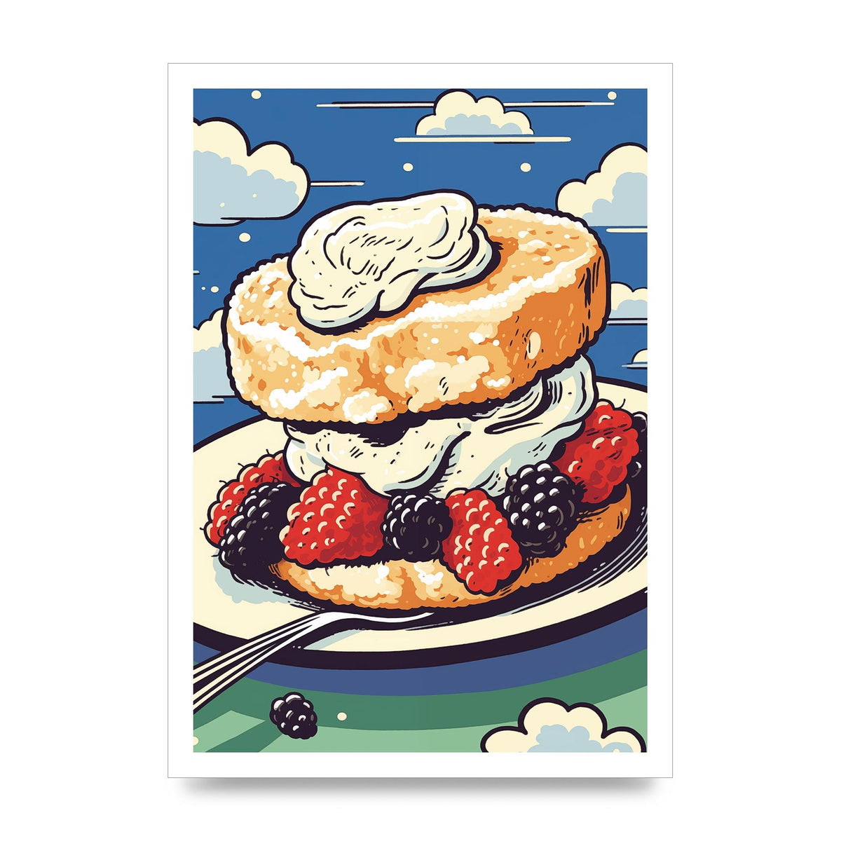 British Scone with Clotted Cream Art