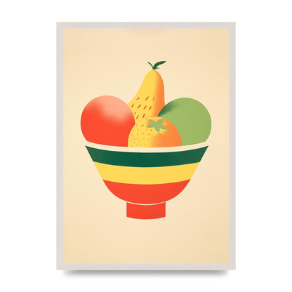 Minimalist Fruit Bowl Risograph Print