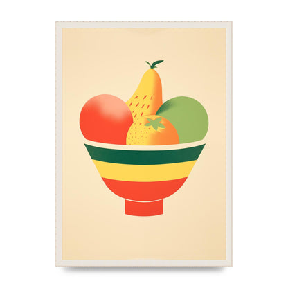 Minimalist Fruit Bowl Risograph Print