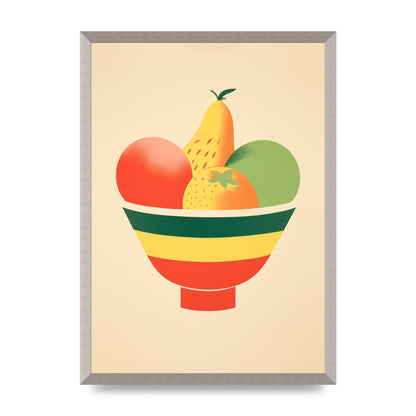 Minimalist Fruit Bowl Risograph Print