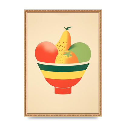 Minimalist Fruit Bowl Risograph Print