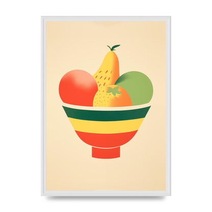 Minimalist Fruit Bowl Risograph Print