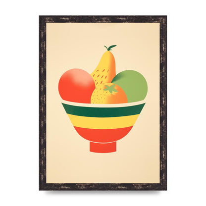 Minimalist Fruit Bowl Risograph Print