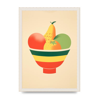 Minimalist Fruit Bowl Risograph Print