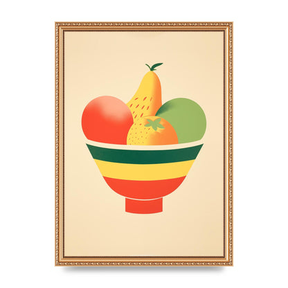 Minimalist Fruit Bowl Risograph Print
